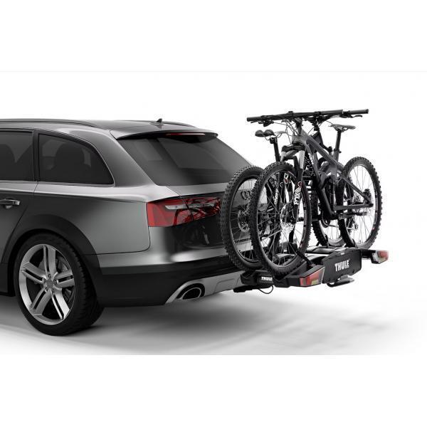 Portabici da gancio traino EasyFold XT 3 bici 13 poli nero