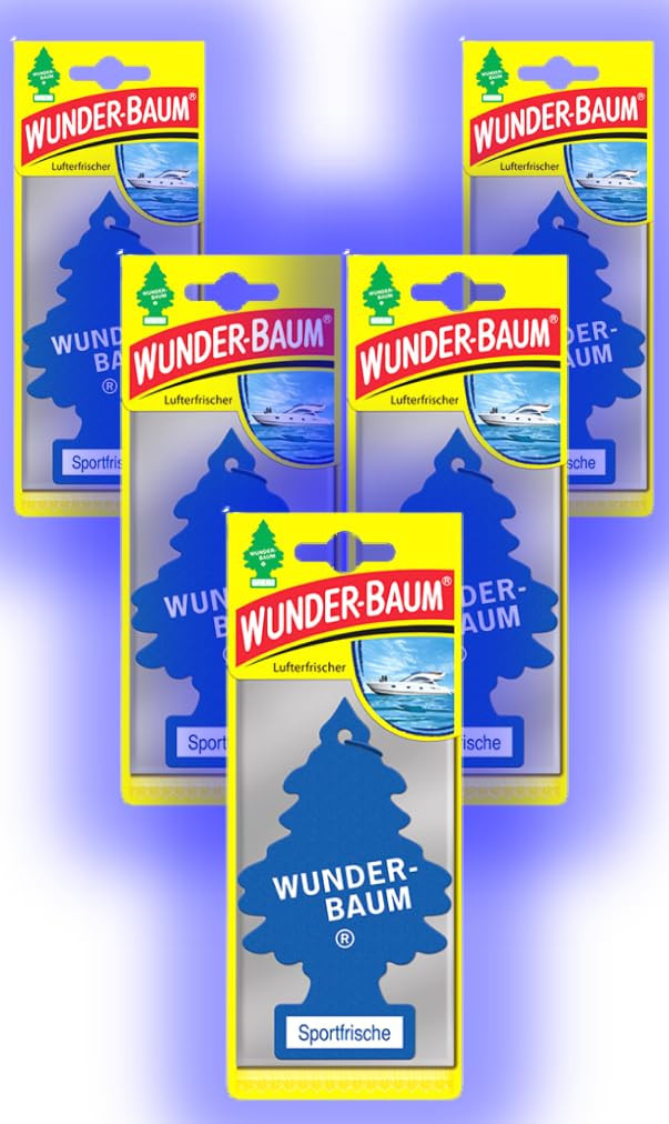 Wunder-Baum Profumo per auto, deodorante per ambienti profumati, 5 pezzi (u1n)