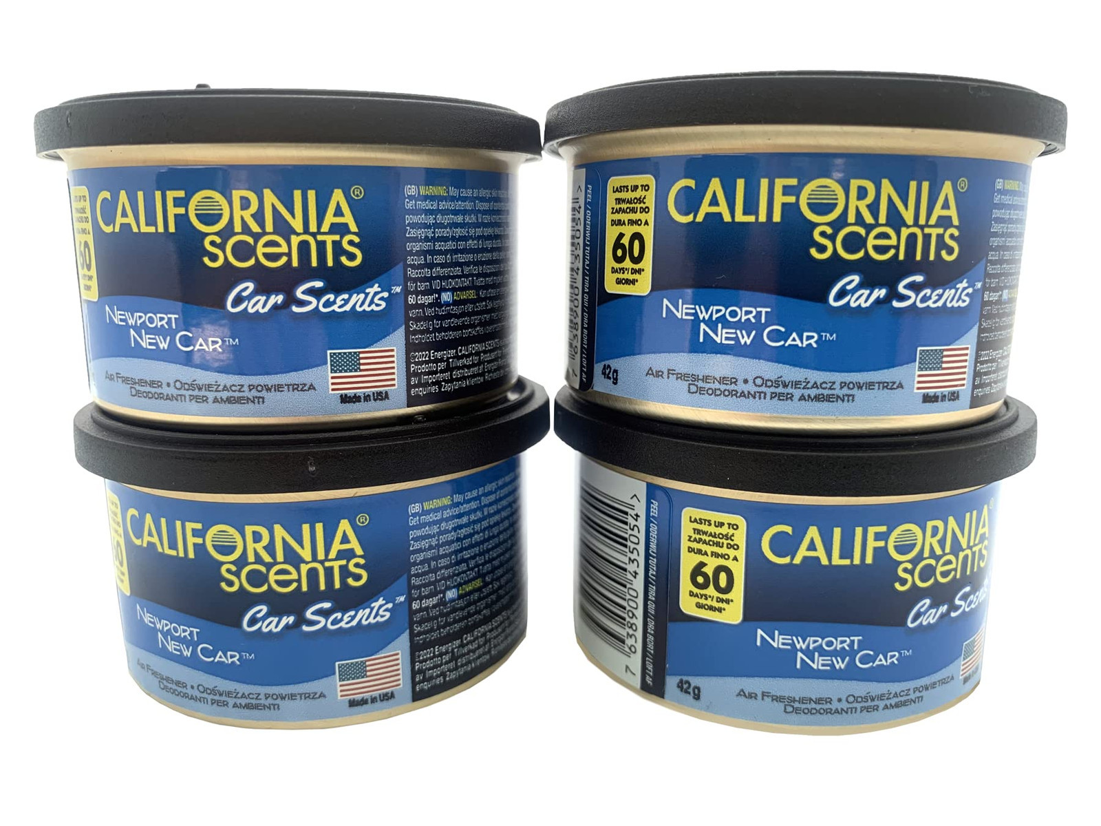 4 deodorante per ambienti California Scents Car Scents New Car 7021 (x4Y)