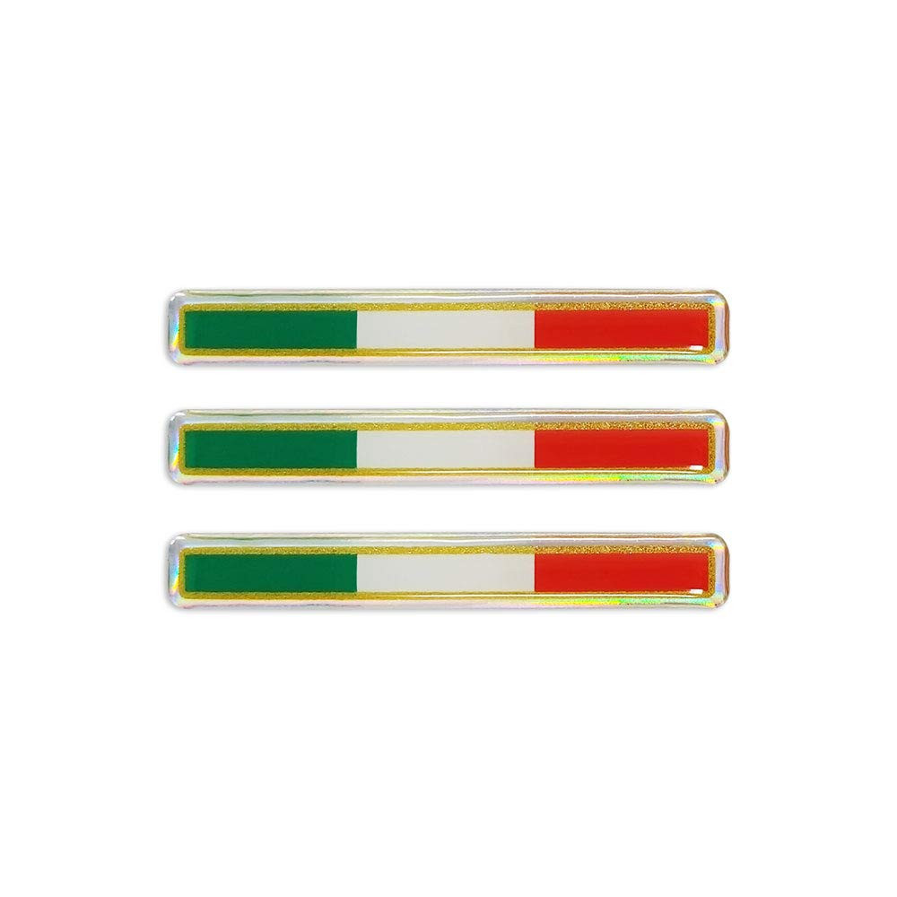 Quattroerre 14124 Sticker Adesivo 3D Italia Tris Strisce (y7B)