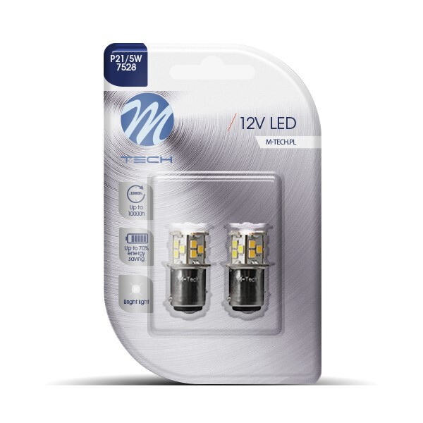 Coppia Lampadine Blister 2x LED L113 BAY15d 21xSMD2835 bianco