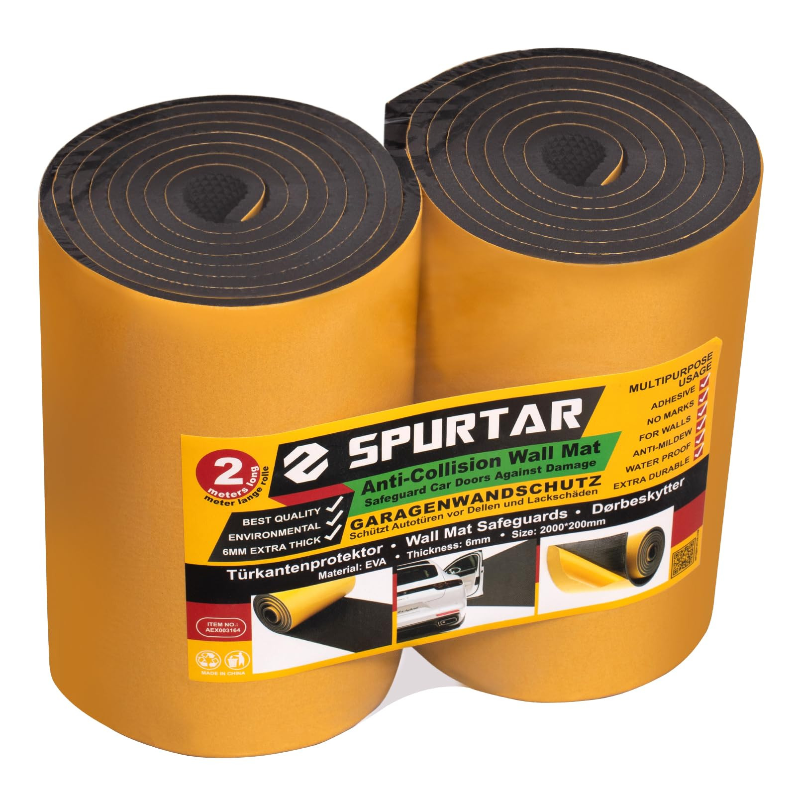 Spurtar Paracolpi Garage Gommapiuma Paracolpi Portiere Auto, Paraspigoli (K8K)
