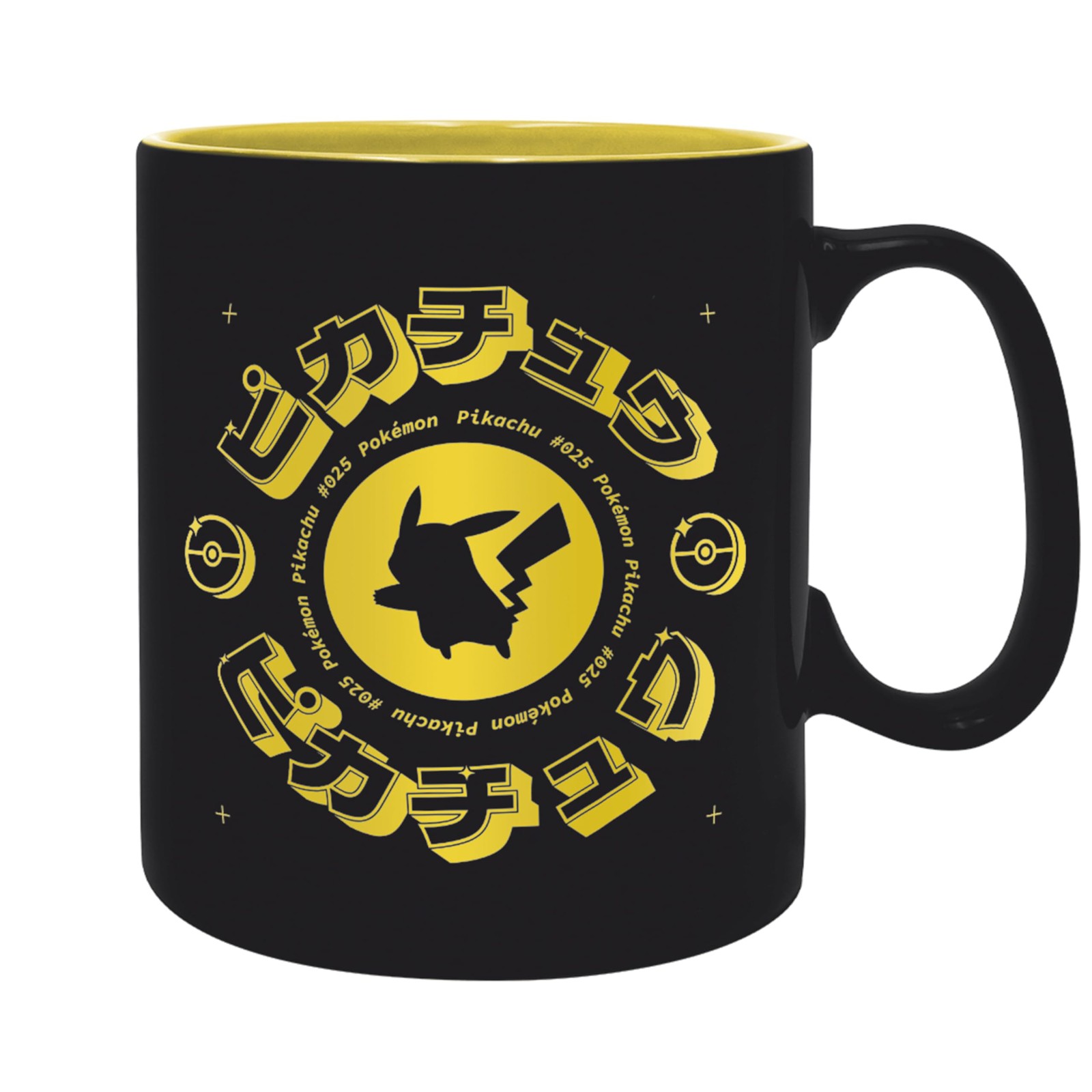 Pokemon Mug 460ml Pikachu Black Icon Cardboard Box Tazza Ceramica ABYSTYLE
