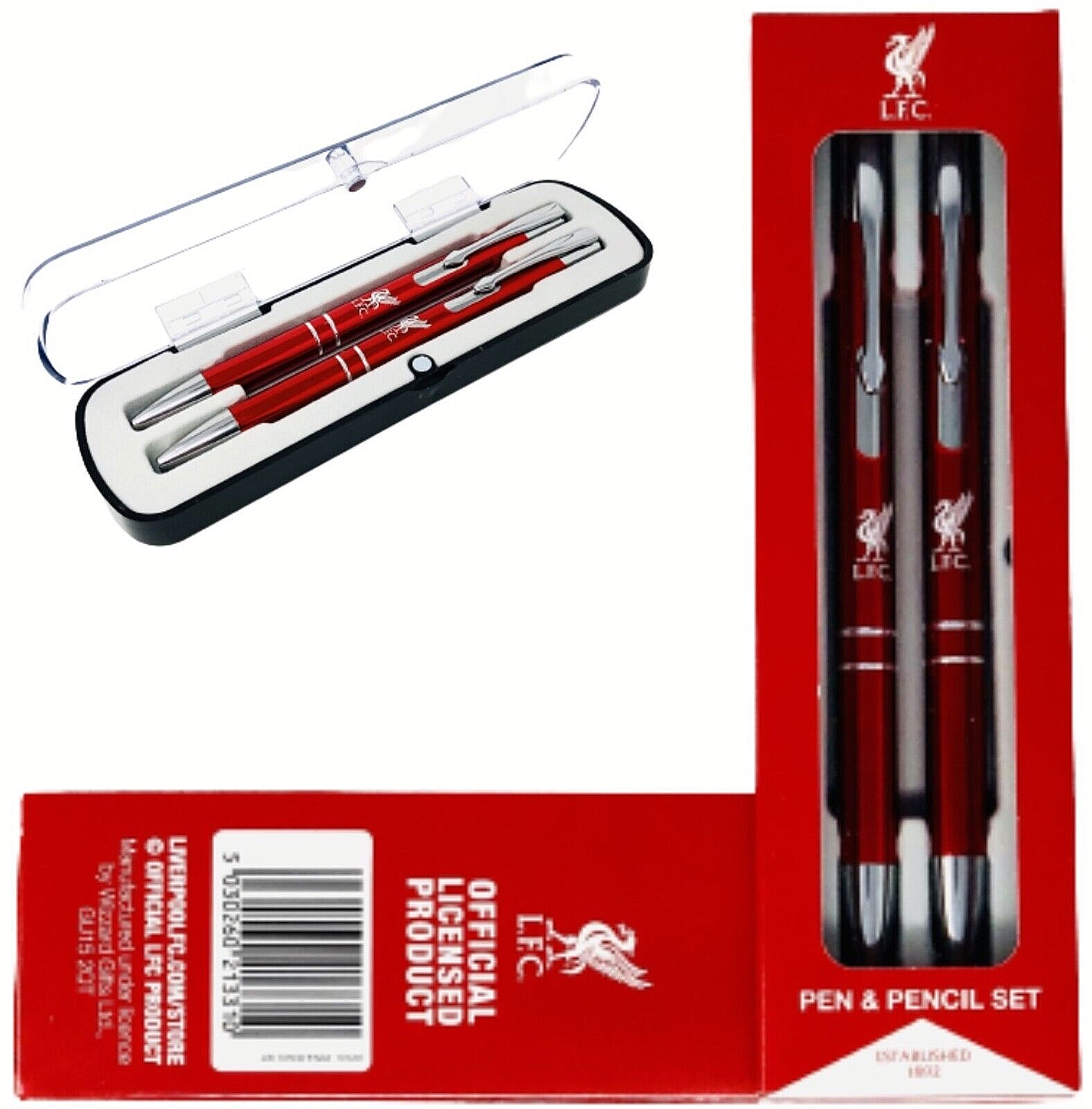 Liverpool FC di Lusso Nero Inchiostro a Sfera Penna & Matita Lfc Set Regalo
