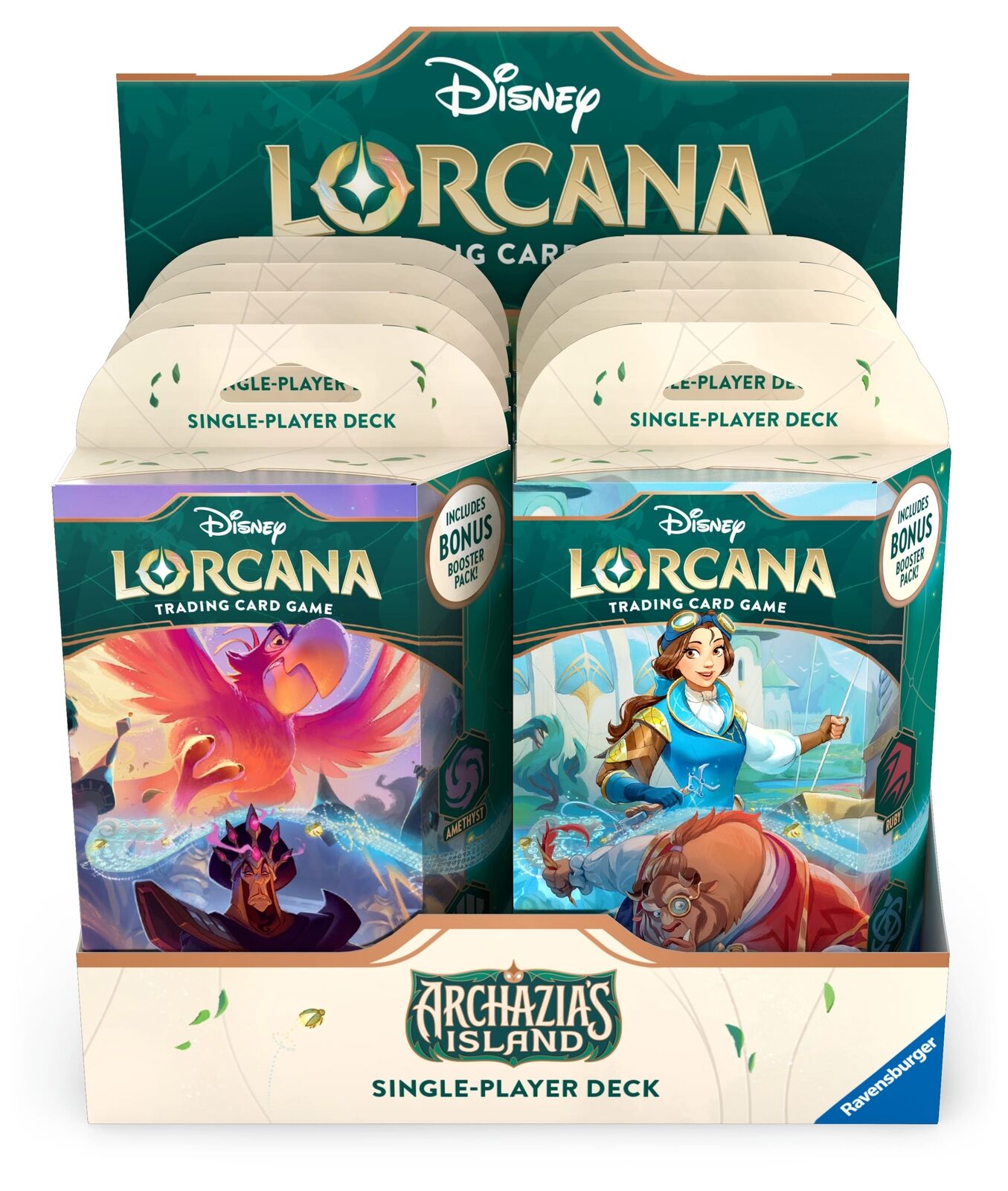 RAVENSBURGER DISNEY: LORCANA - ARCHAZIA’S ISLAND STARTER DECK DISPLAY (8 MAZZI)