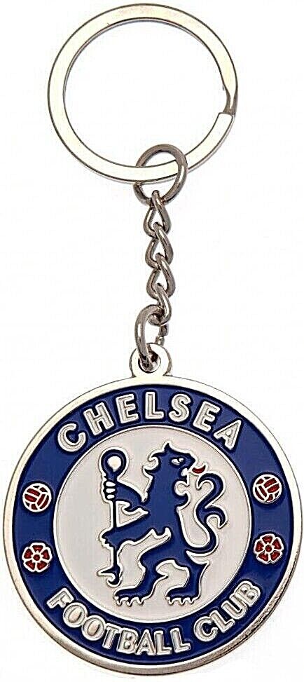 Chelsea FC Blu Bianco Colore Club Crest Auto Portachiavi Regalo CFC