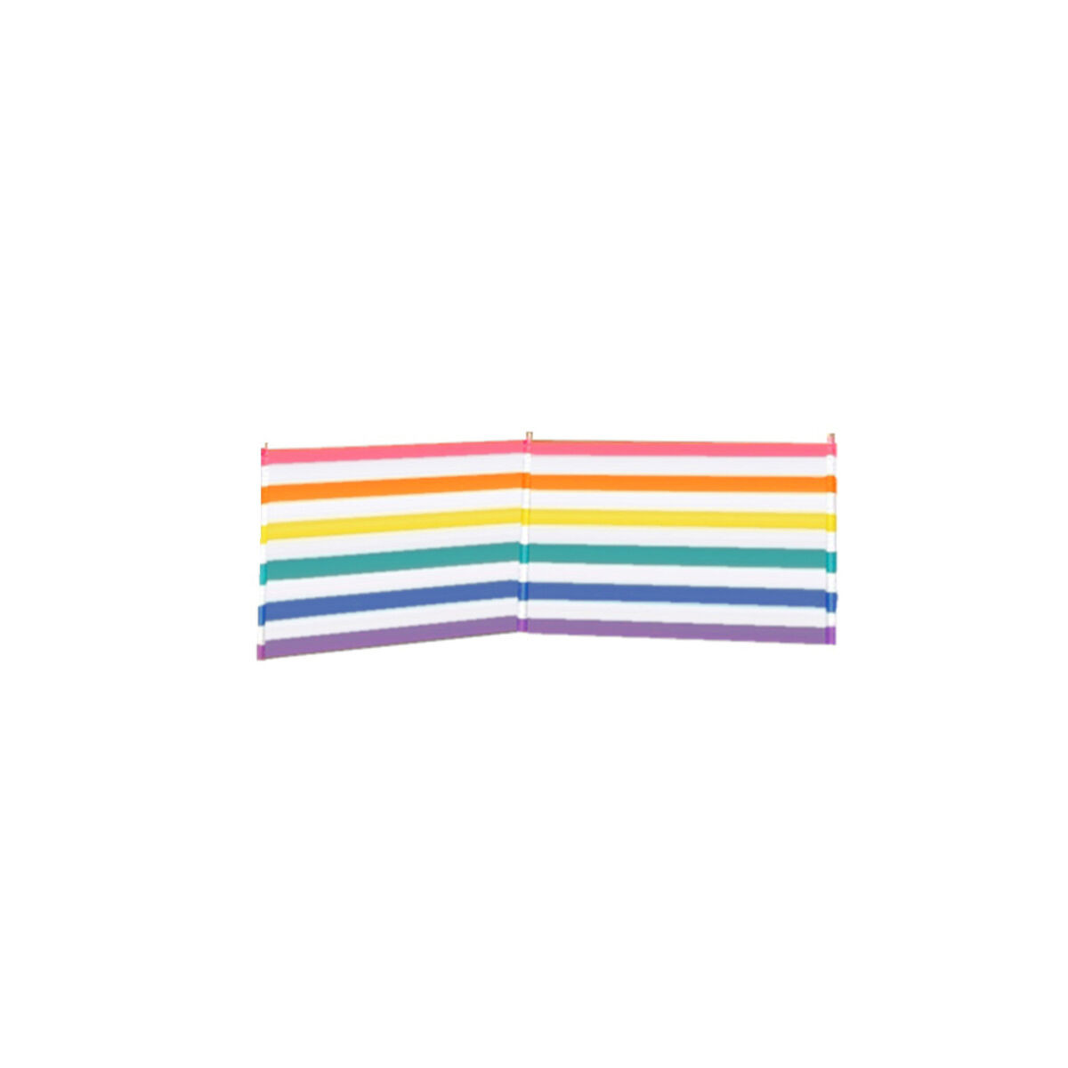 Paravento 3 Palos Acciaio Poliestere Strisce Colorate 240X80 cm Spiaggia, Pis