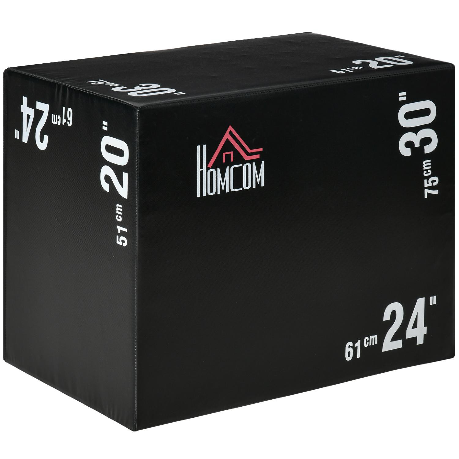 DecHome Plyo Box 3 in1 a 3 Altezze Jumping Box Pliometrico 75x51x61cm Nero 52A93