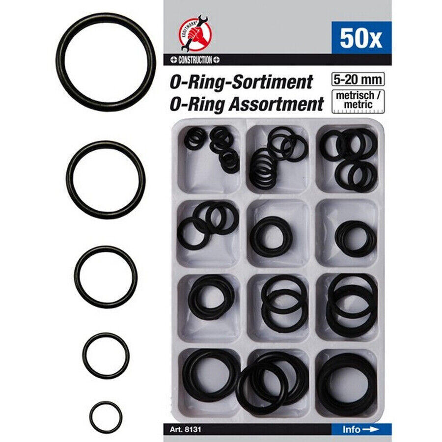 cassetta plastica o-ring 50pz. 5-20 mm - codice bgs8131 KRAFTMANN minuteria cicl
