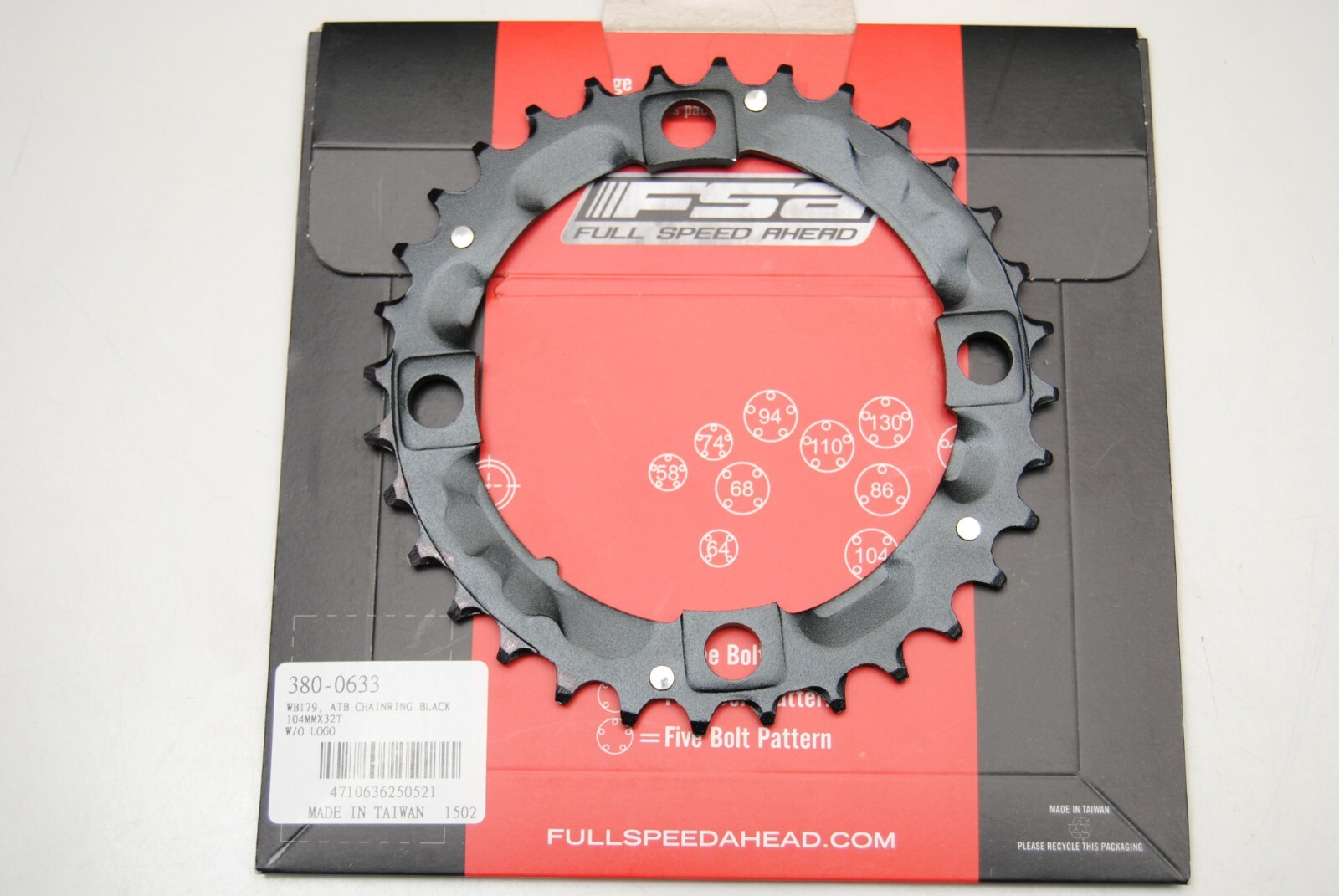 Corona FSA da MTB 32T WB179 BCD 104mm 9s 3x9 CHAINRING FSA 32T 104mm 9Speed