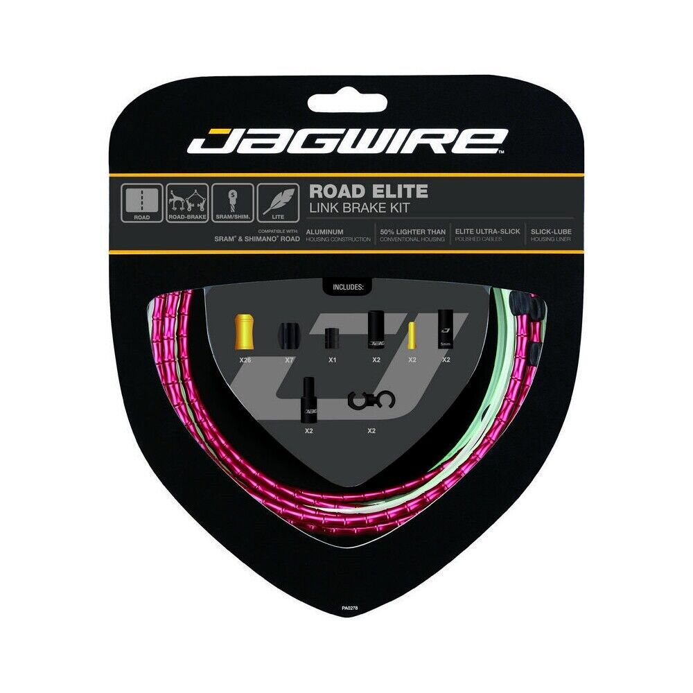 kit cavi e guaine freno strada road elite link rosso JAGWIRE bici