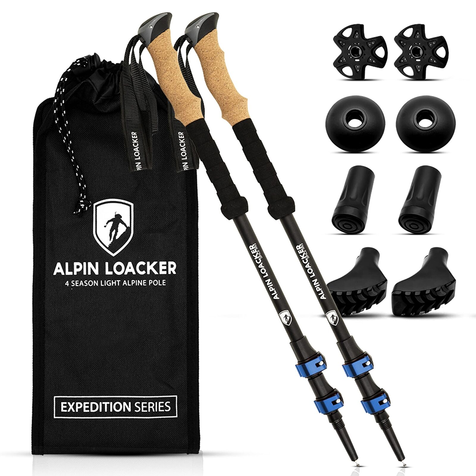 Alpin Loacker Bastoni da Trekking Telescopico Nordic Walking, per Montagna, Sci