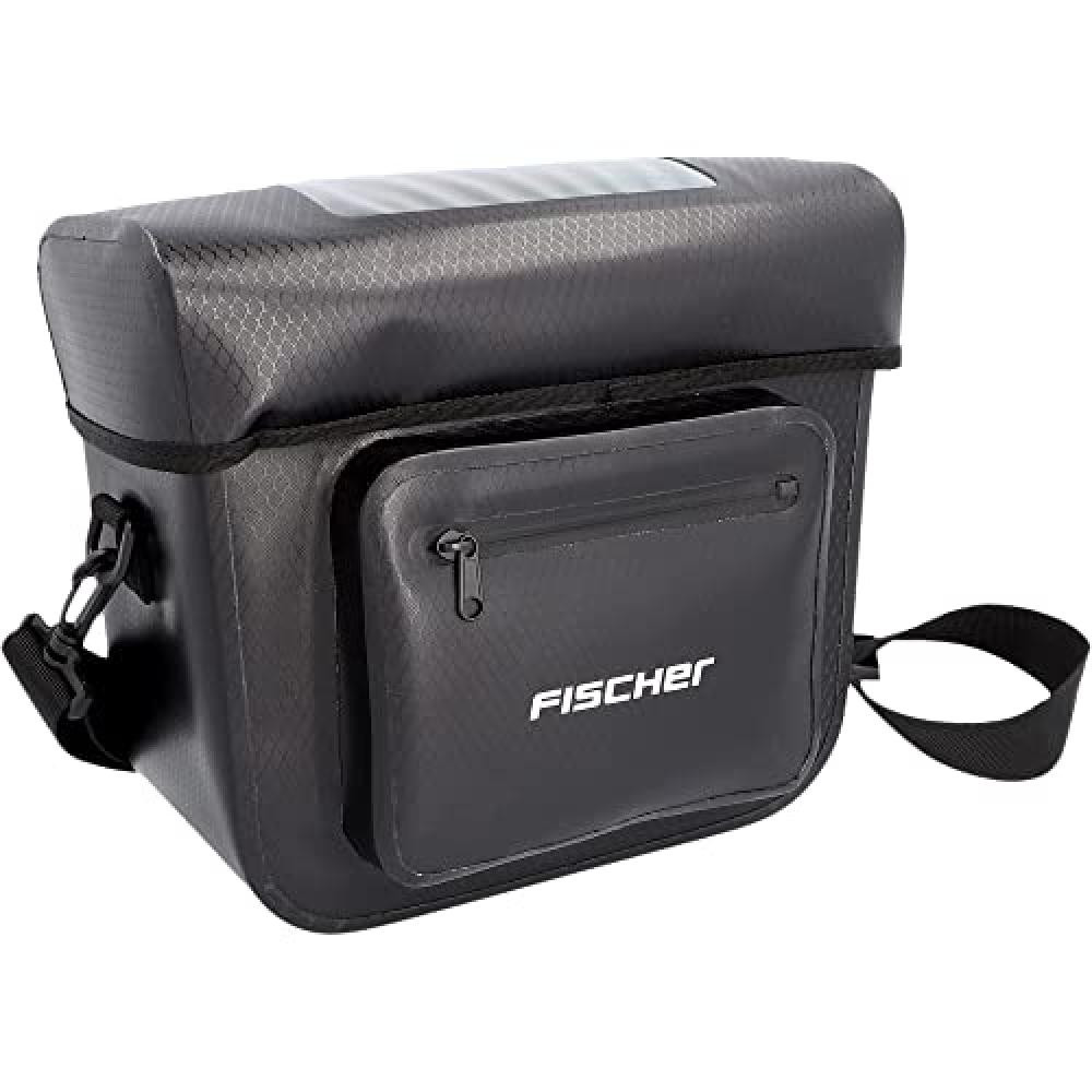 (TG. Volumen 7 Liter) Fischer Borsa da manubrio Plus Terra, impermeabile, nero,