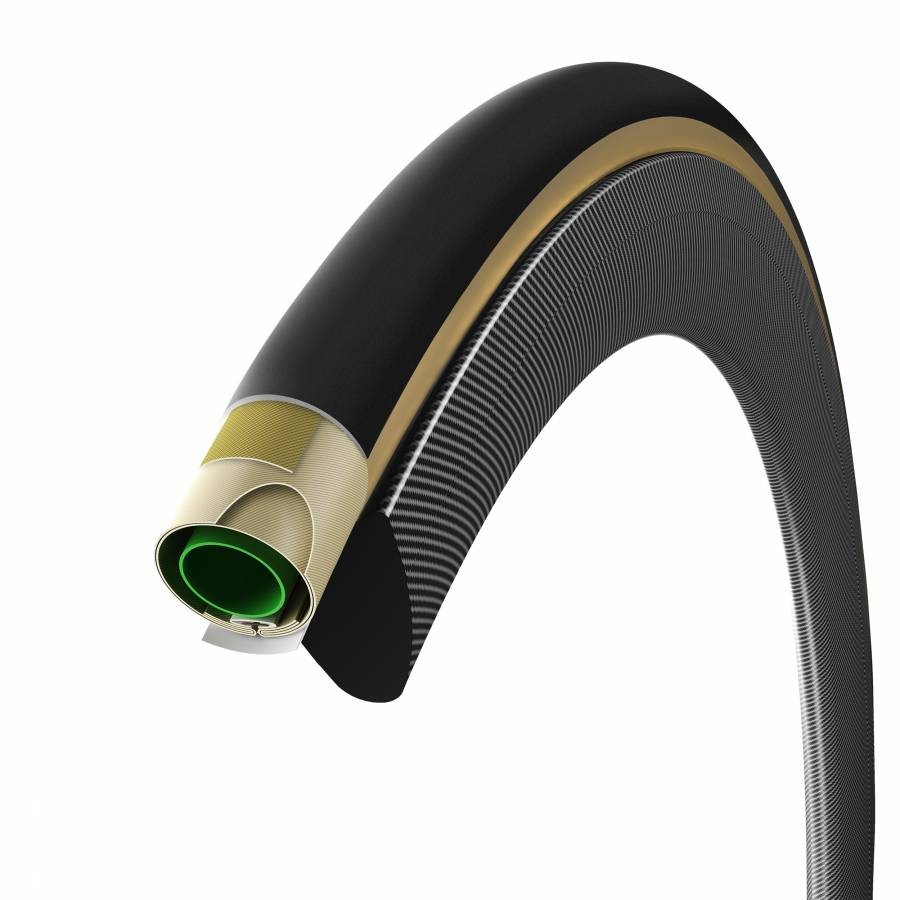 Boyau pista 700 x 23 Vittoria Pista Speed Graphene nero fianchi miele 200g (util