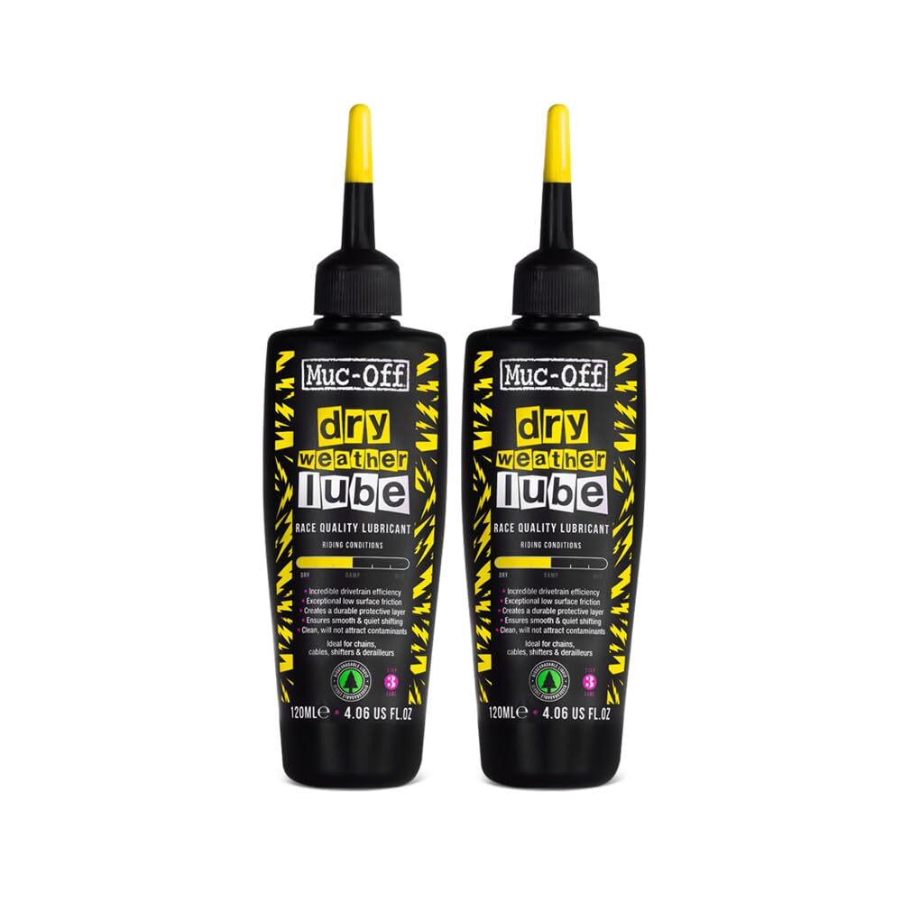 Muc-Off Dry Chain Lube 120 ml, 2pk - Lubrificante Catena Bici Biodegradabile, Ol