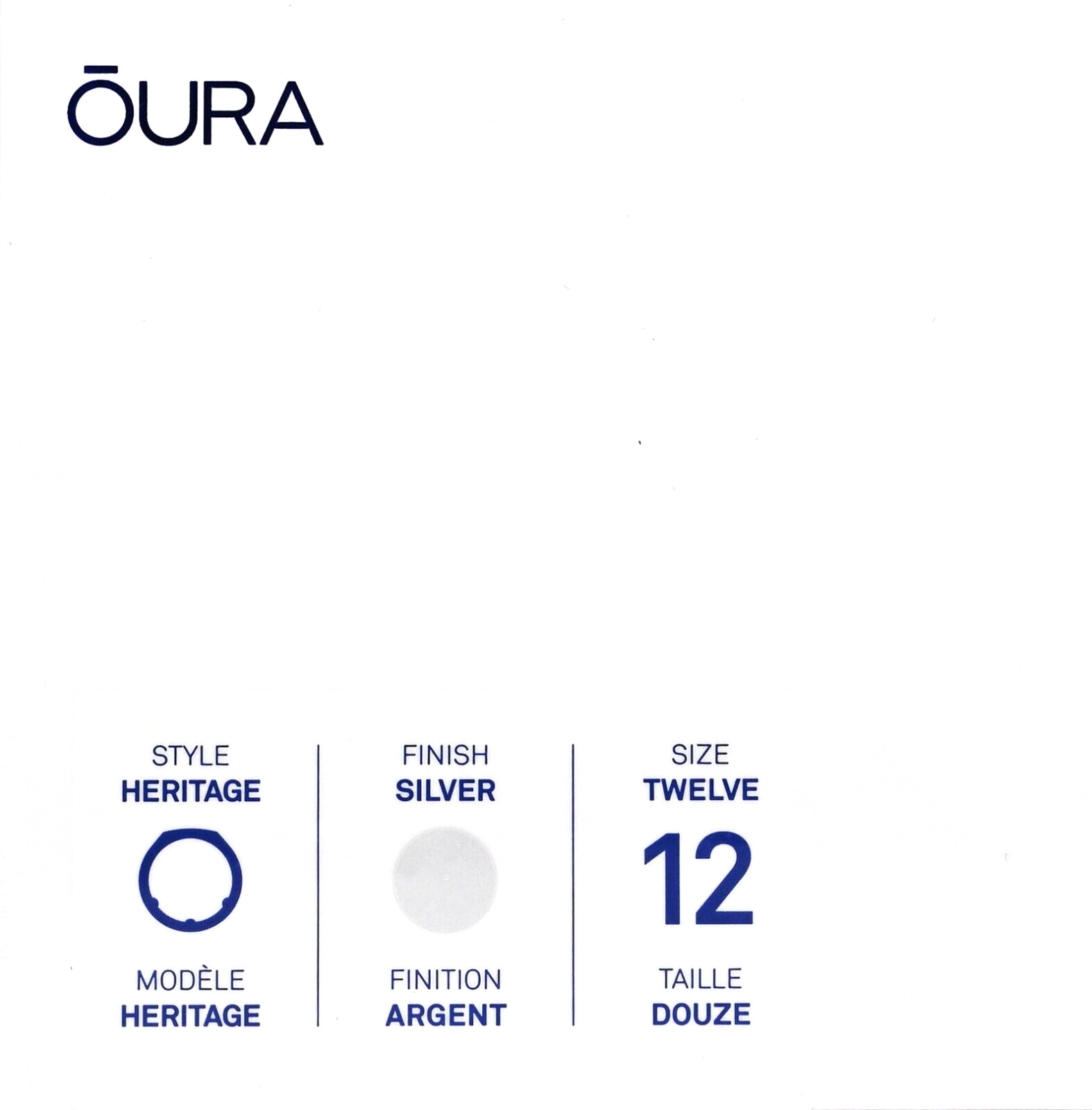 Oura Ring Gen 3 Heritage Argento Misura 12 Smart Anello ( Si Prega Taglia Prima)