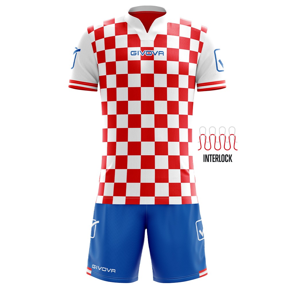 Givova competition sportset red -blue l - traspirante e resistente