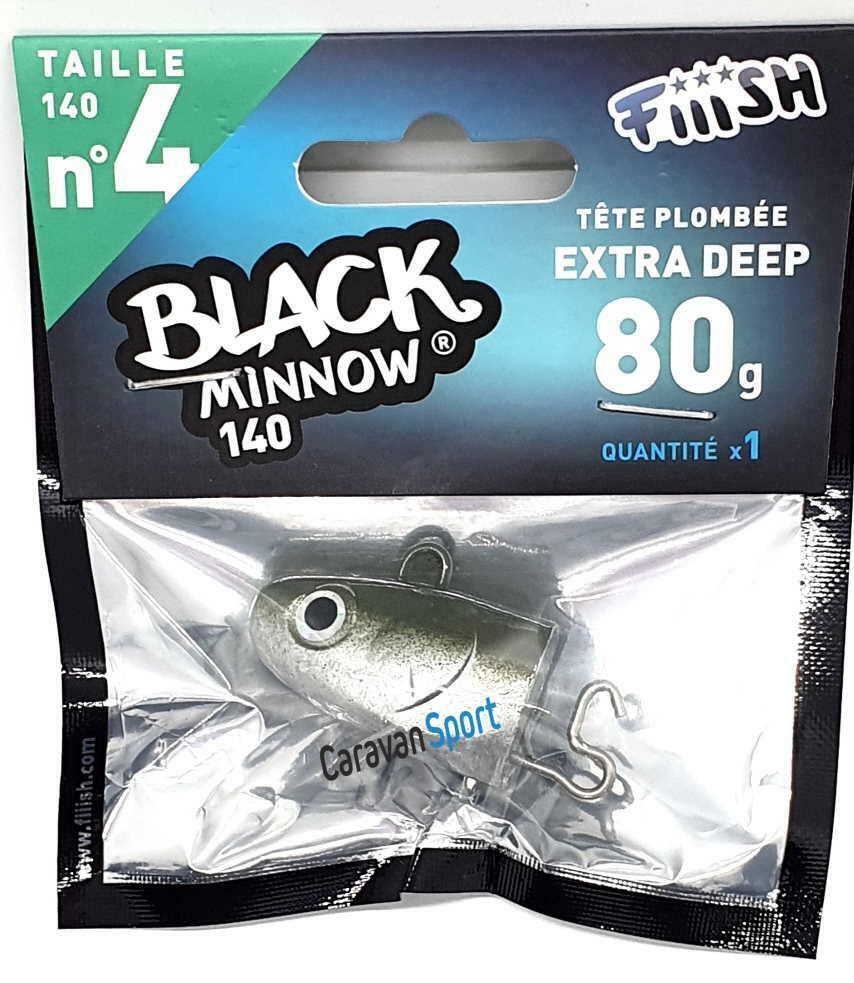 TESTA PIOMBATA FIIISH JIG HEAD 140 - N 4 BLACK MINNOW 80 gr KAKI ESCA PIOMBO