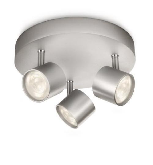 Philips Lighting 562434816 myLiving Plafoniera con 3 Spot a LED, Alluminio, Grig