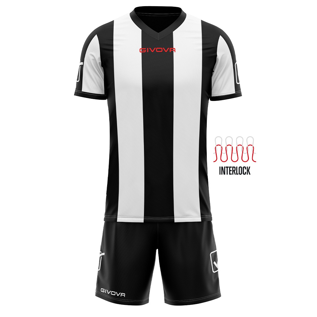 Givova catalano sportset in bianco e nero m - traspirante e sostenibile