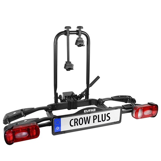 Portabici a piattaforma Eufab Crow Plus inclinabile per 2 bici elettriche, fissa