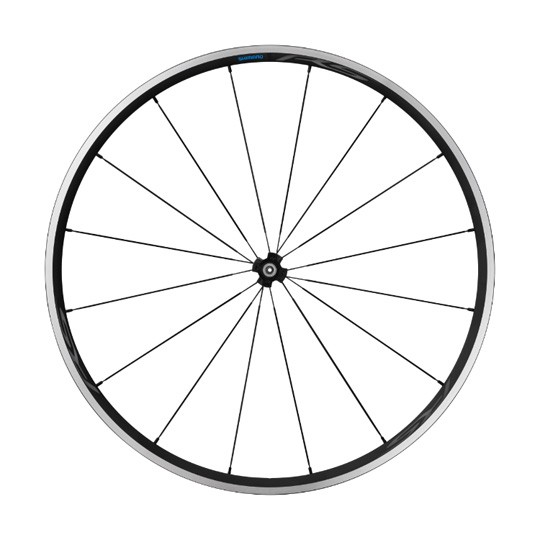 Ruota strada 700 anteriore con bloccaggio cerchio nero shimano rs300 mozzo shima