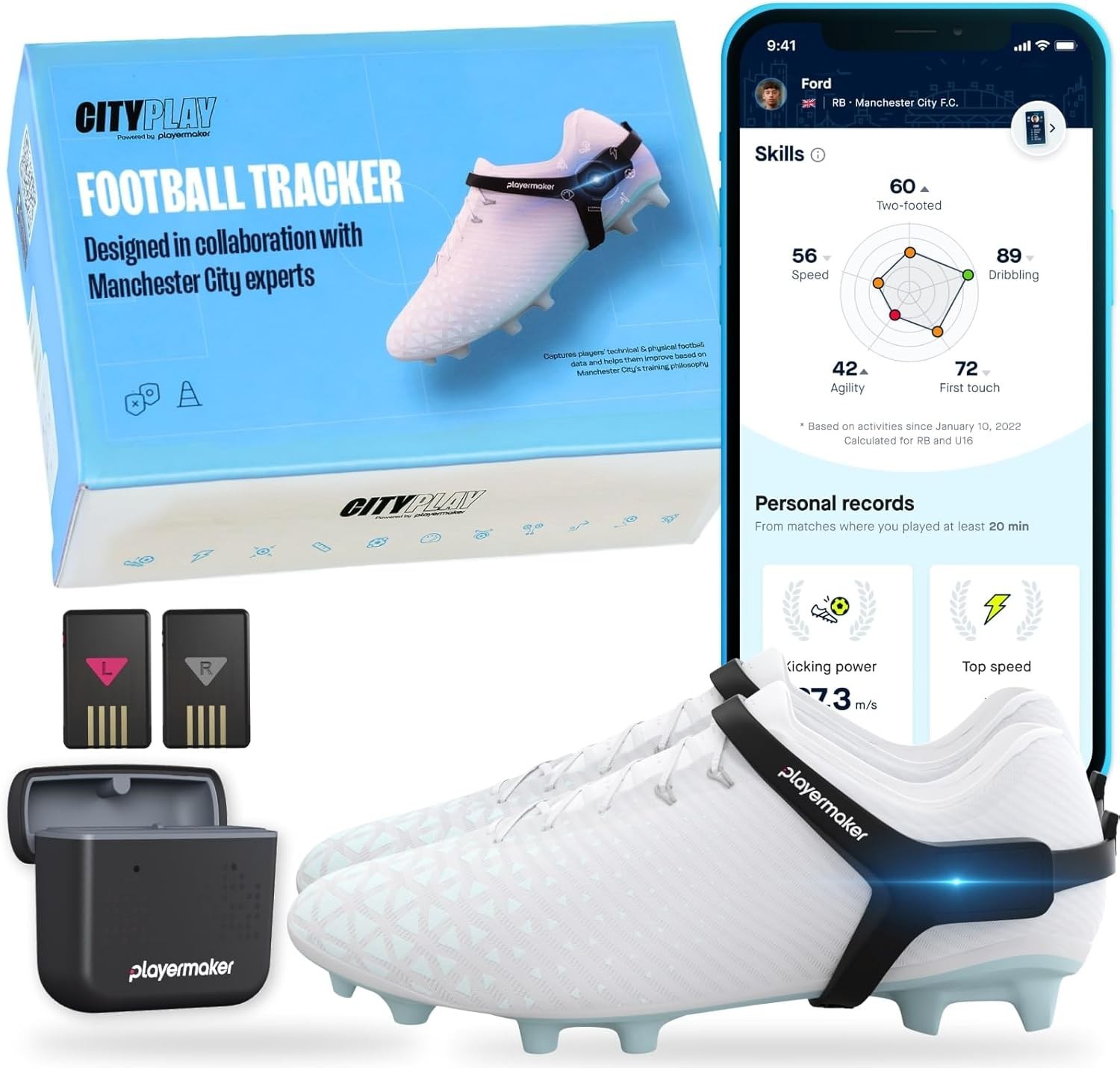 CITYPLAY Migliora il tuo gioco con il sensore di calcio intelligente che (V8i)