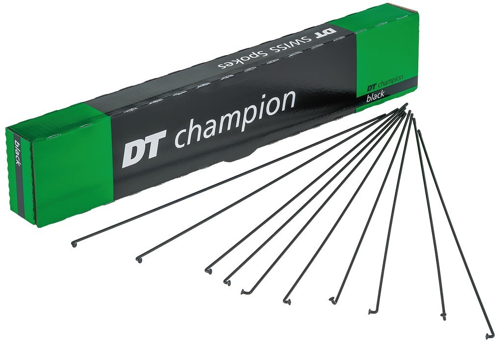 Raggi DT Swiss Champion M 2x292mm Scat. 100 pz.,neri, inox, senza nippli