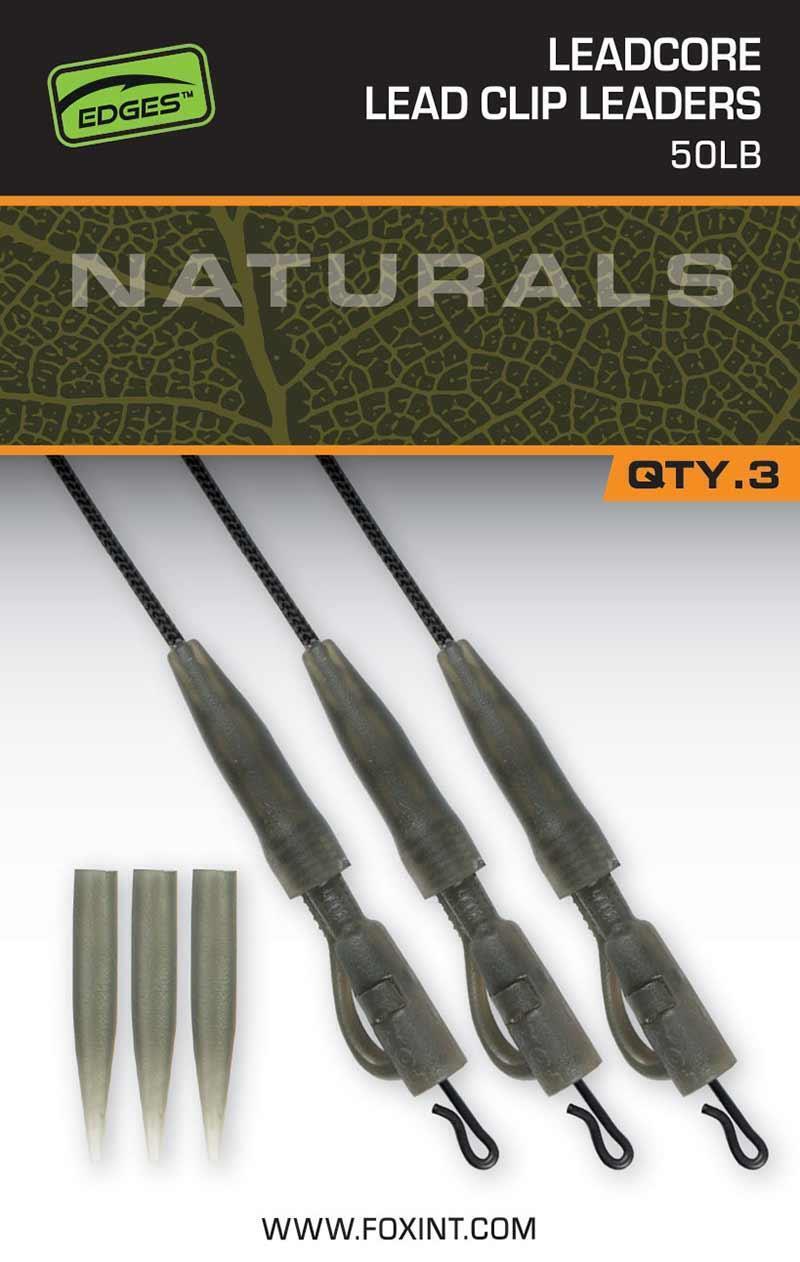 Fox Bordi Naturals Leadcore Power Grip Guida Clip Leader / Pesca Carpa Pesca