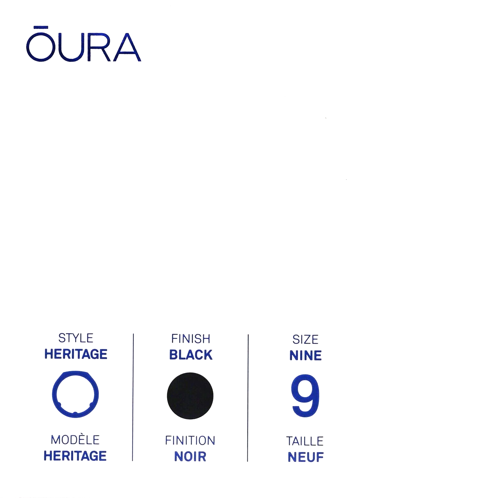 Anello Oura Gen 3 Heritage Nero 9 Smart (Si Prega Di Misurare Prima)