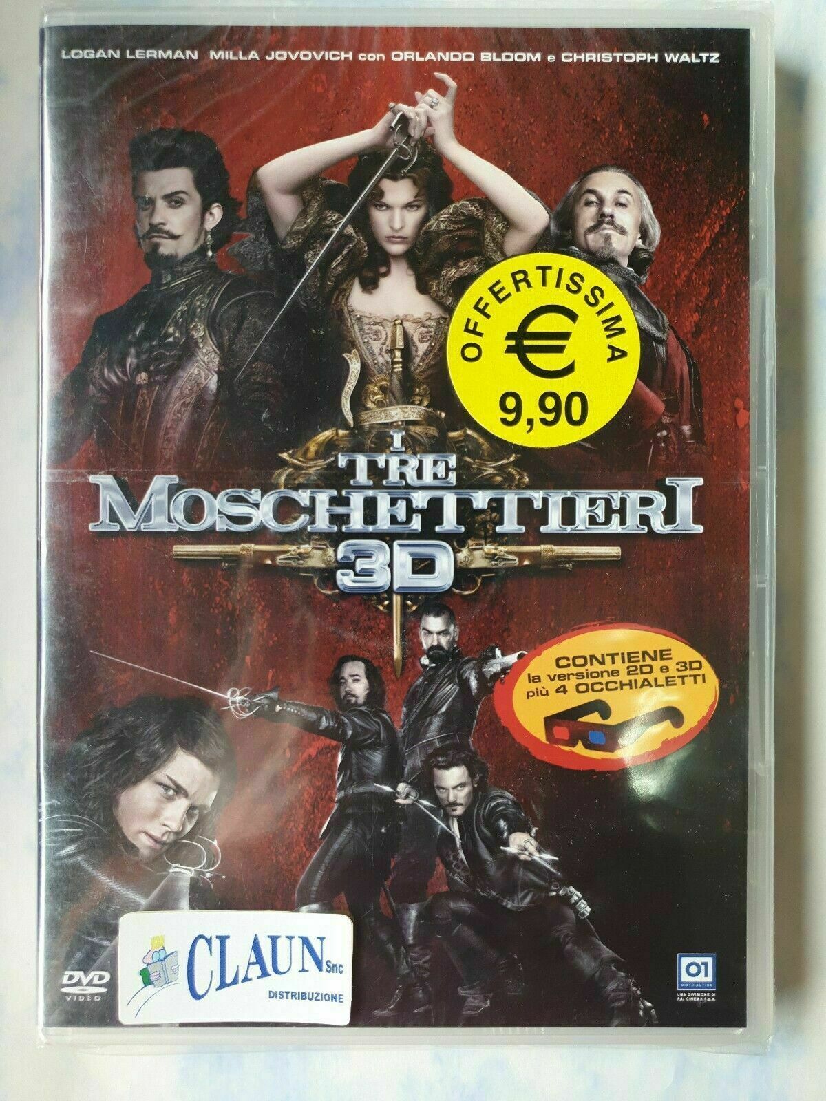 I TRE MOSCHETTIERI 3D DVD + OCCHIALETTI (2 dischi) NUOVO