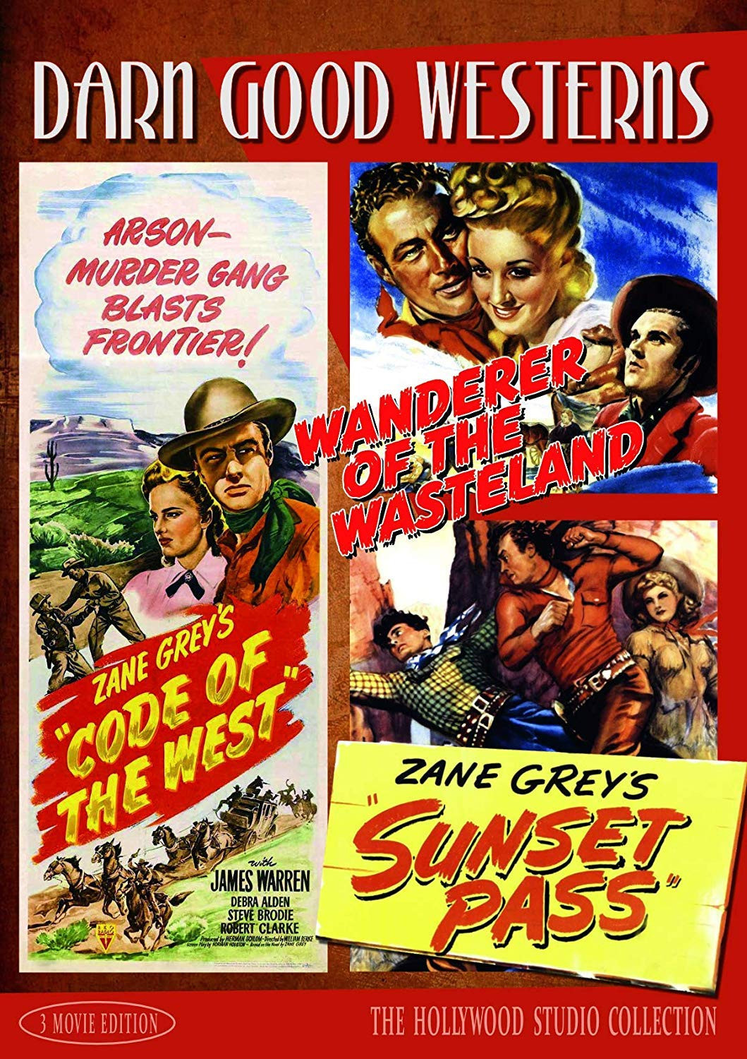 Darn Good Westerns #3 (Code of the West, Sunset Pass, Wanderer of the Wast (DVD)