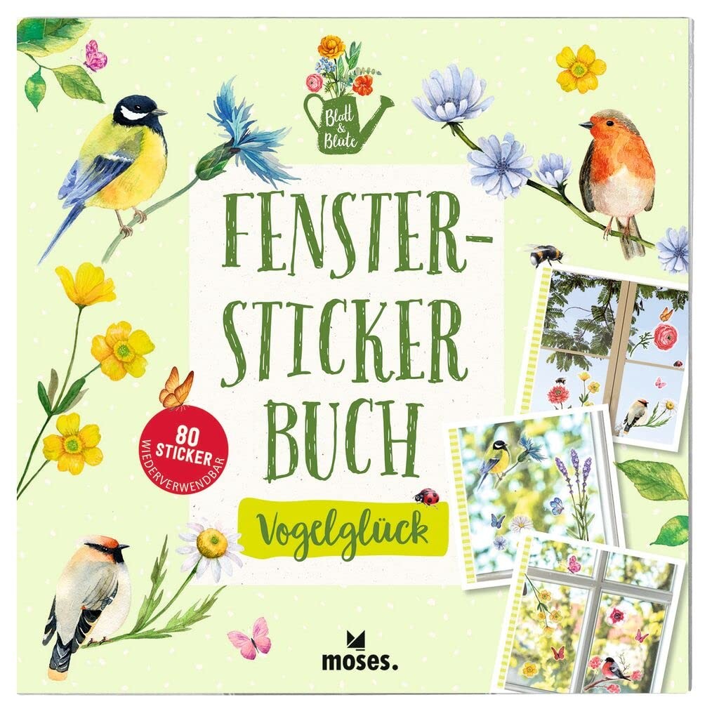 moses. Window Sticker Book Leaf & Blossom - 80 Window Stickers in Book, Window S