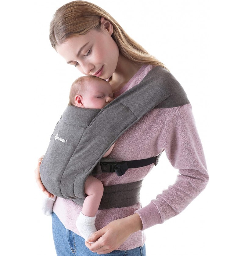 Ergobaby Embrace - Marsupio Neonato Morbido da 0+M fino a 11,3 Kg Heather Grey