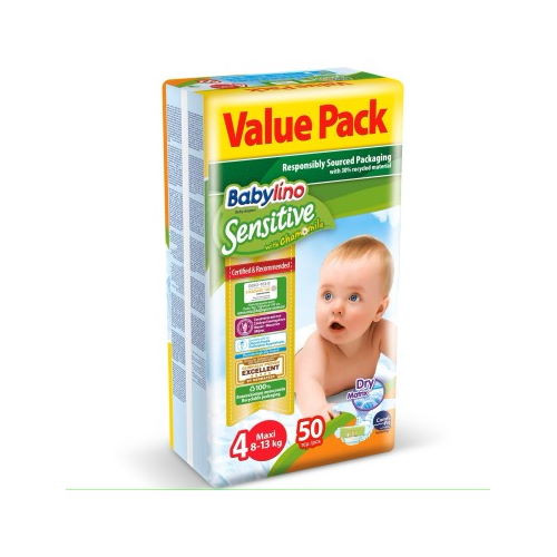 Babylino Sensitive Tripack Tg.4 Maxi 8-13kg 50pz