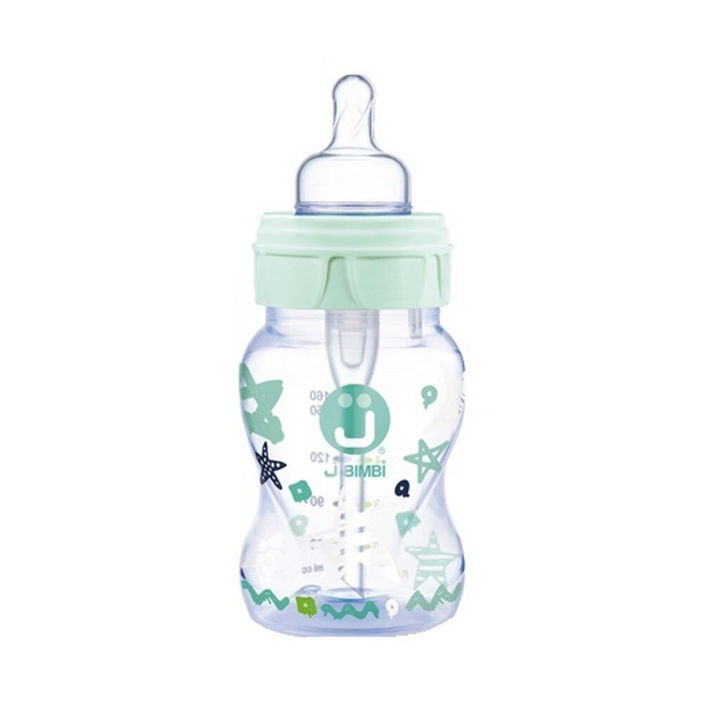 J Bimbi Trendy - Biberon Polipropilene Colore Verde Acqua 0m+, 160ml