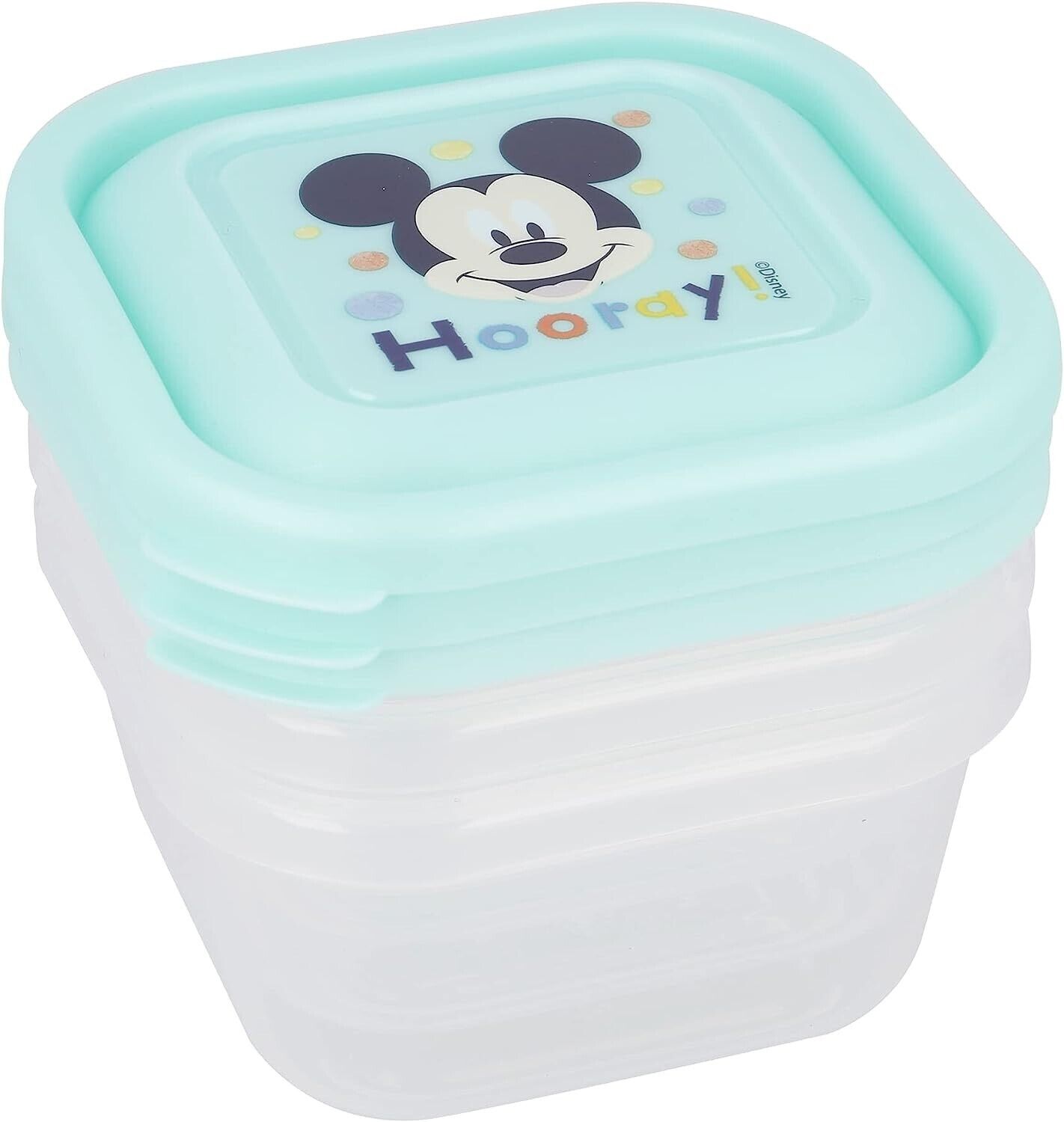 Set di 3 Contenitori per Alimenti Disney Baby Mickey  Trasporto e Conservazione