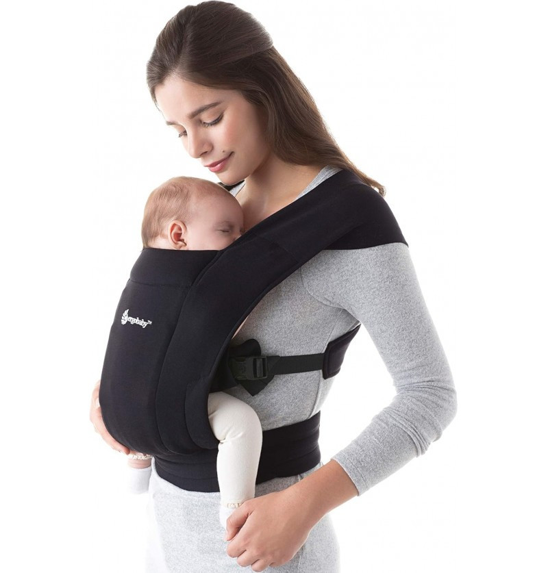 Ergobaby Embrace - Marsupio Neonato Morbido da 0+M fino a 11,3 Kg Pure Black