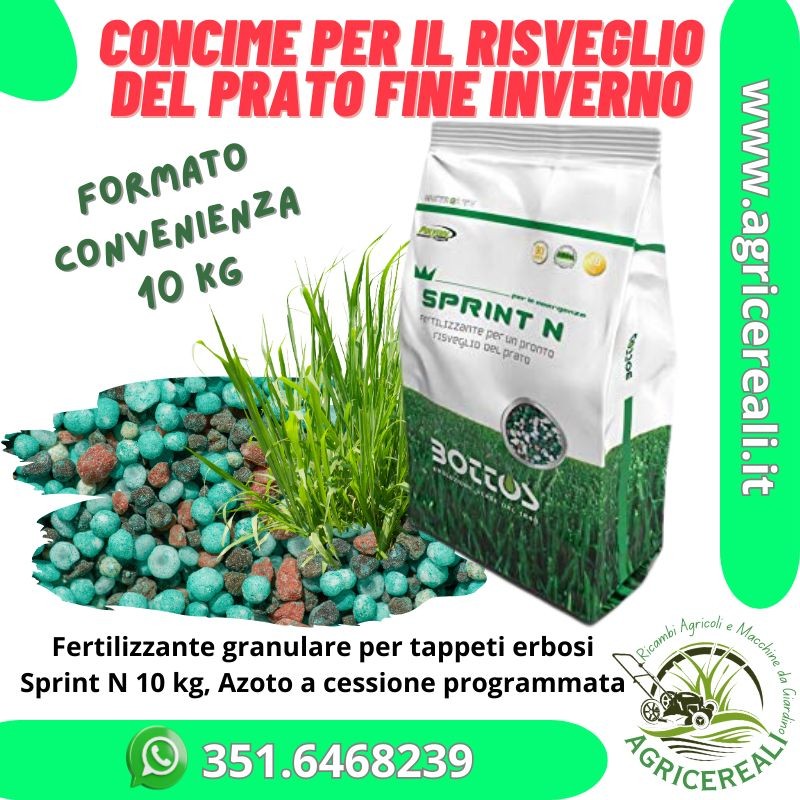 Concime per Prato Sprint N – Rinverdente – Ripresa del prato Fine Inverno Kg 10