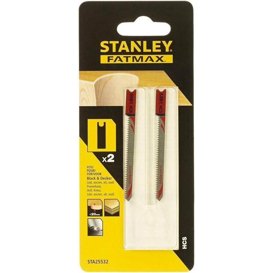 STANLEY - 2 LAME LEGNO RETTIFICATE TAGLIO CURVO