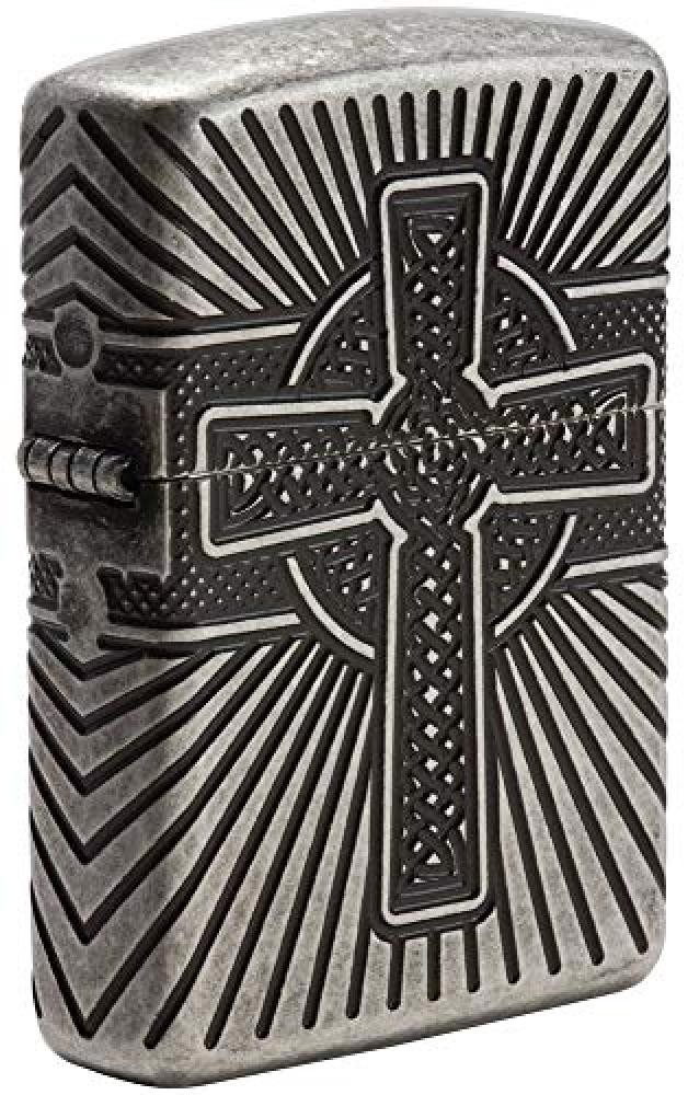 (TG. Standard) Zippo Celtic Cross Design, Accendino Antivento Unisex-Adulto, Arg