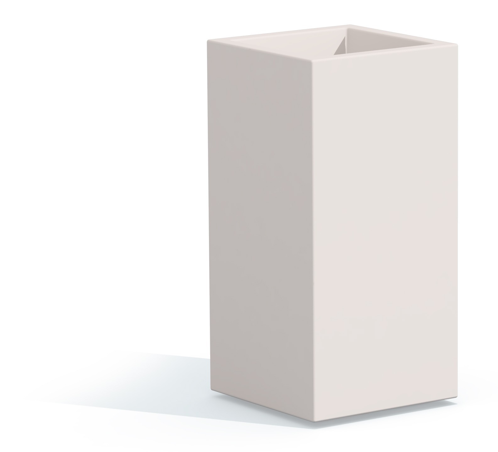 Vaso Cube Top Bianco in Polimero Monacis - Cm 40X40X80 H