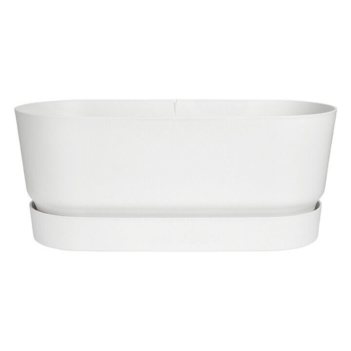 greenville terrace trough 60cm wheels white elho