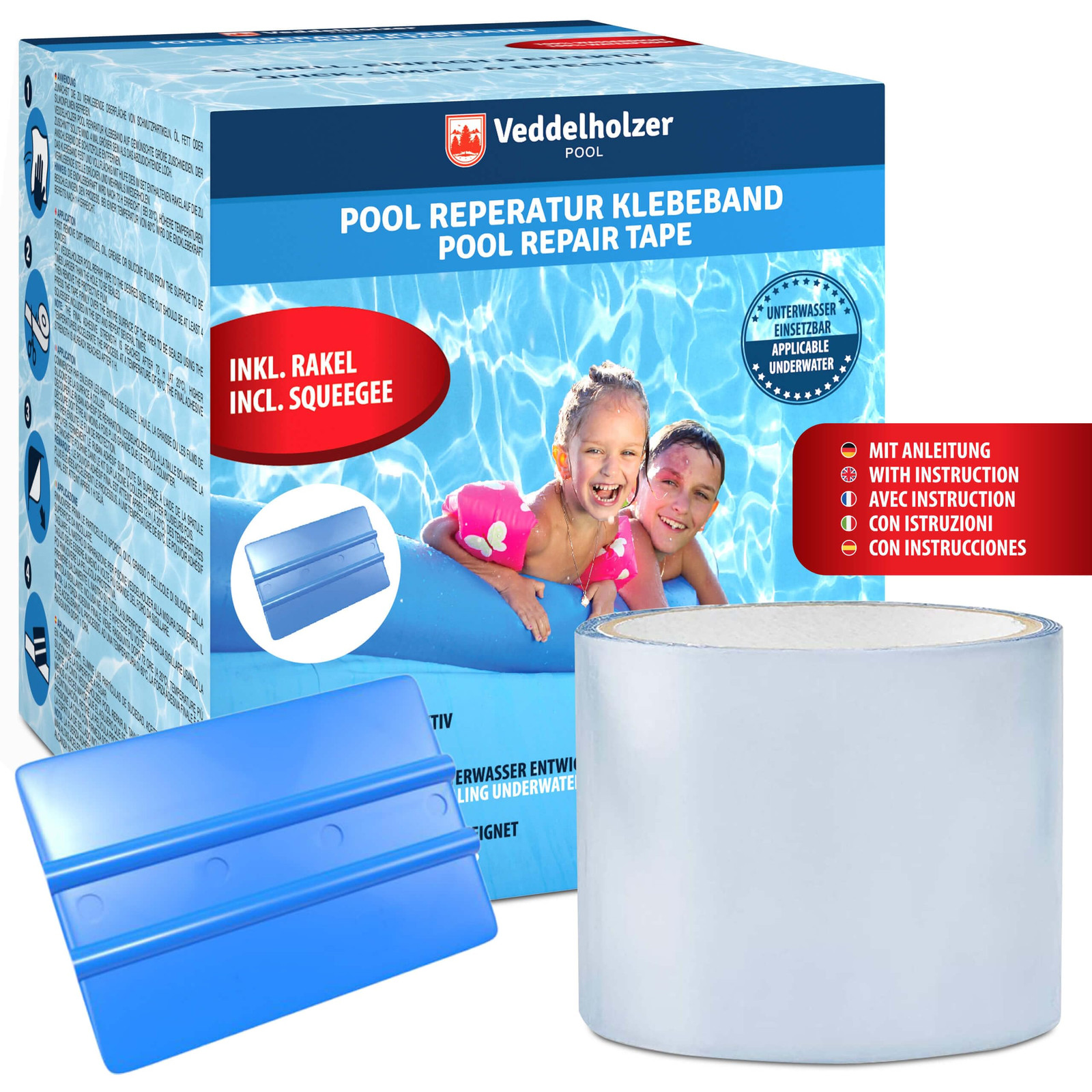 Veddelholzer Set per la riparazione della piscina Nastro impermeabile (h5O)