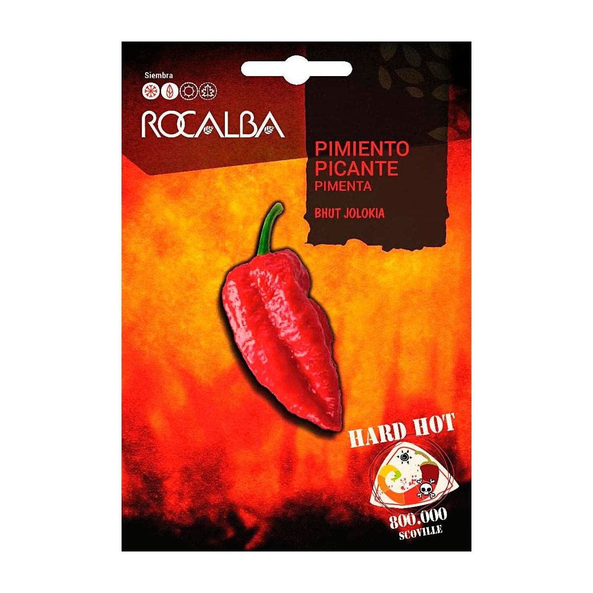 Rocalba vegetable seeds - Hot Pepper Bhut Jolokia (25 seeds) (b8C)