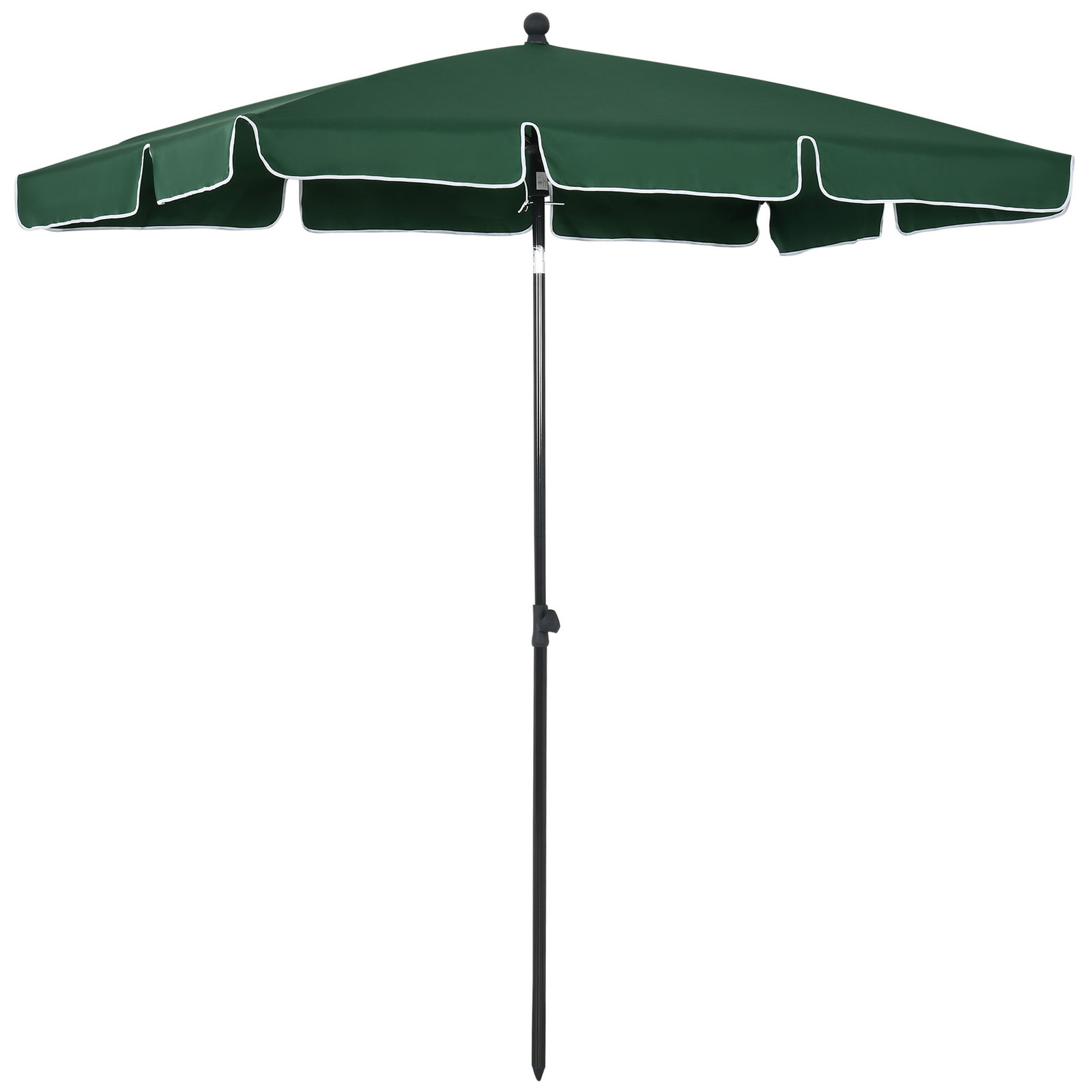 Outsunny Ombrellone da Giardino Rettangolare con Inclinazione Regolabile Verde