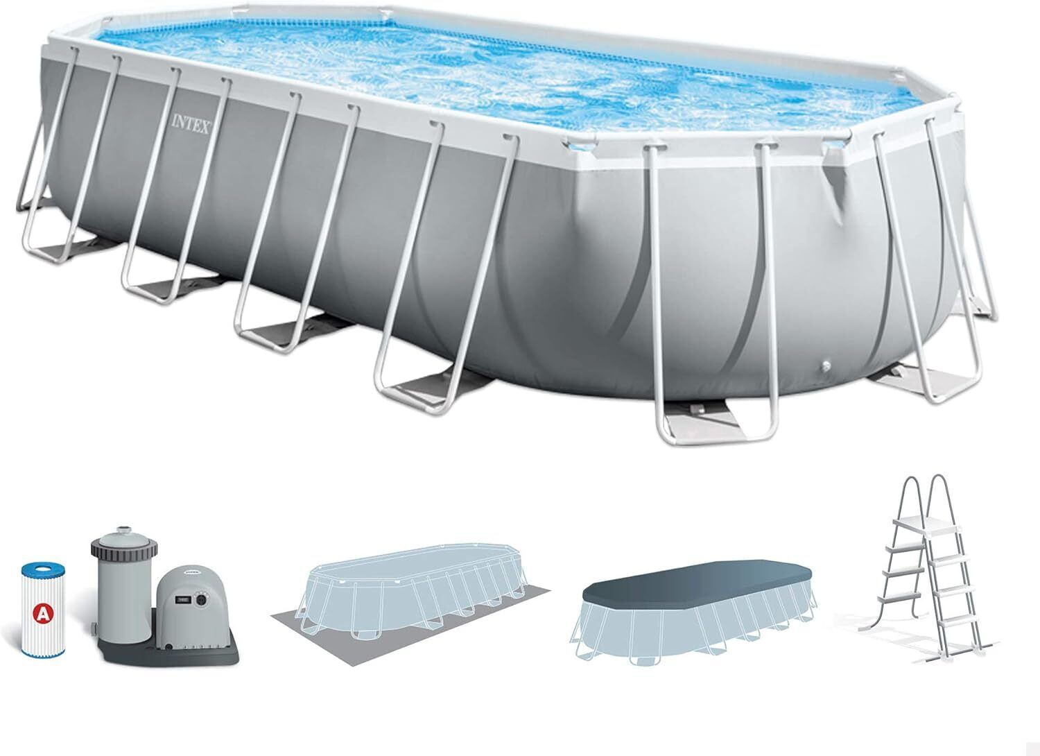 20Ft X 10Ft X 48In Prism Frame Oval Pool Set