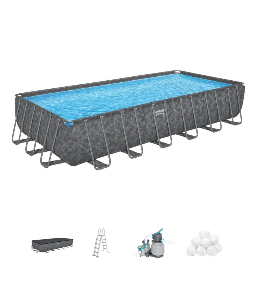 PISCINA FUORI TERRA BESTWAY "APX 365" EFFETTO MARMO SCURO 732X366X132 CM