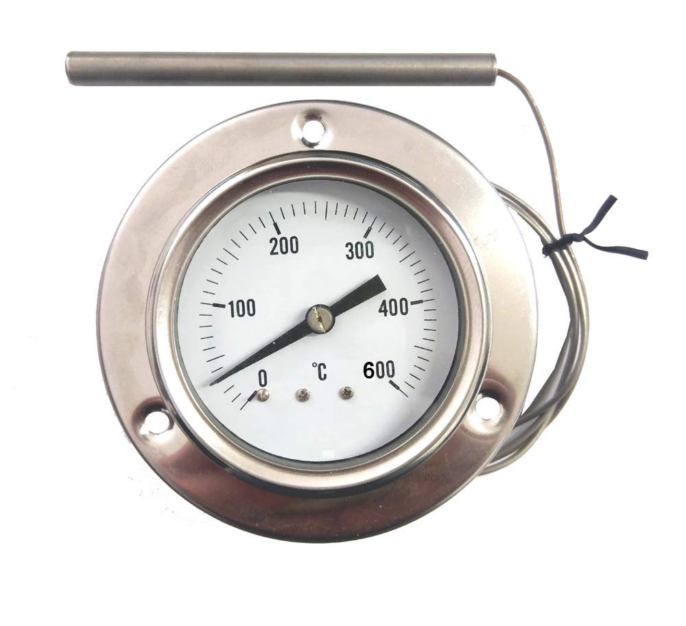 REDPOINT PIROMETRO/termometro 0-600° Inox per FORNI Pizza, BBQ,FORNI a (l6E)