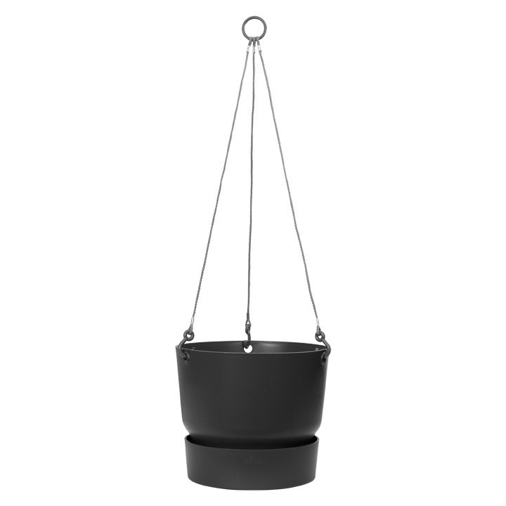 greenville hanging basket 24cm living black elho